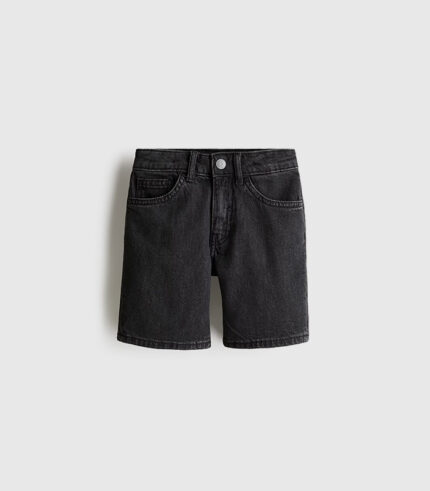 Black denim shorts
